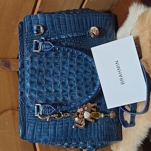 Brahmin Bermuda Ombre Finley Leather Satchel NWT